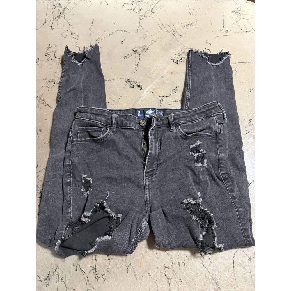 Hollister Super Distressed Black High-Rise Super Skinny Jeans